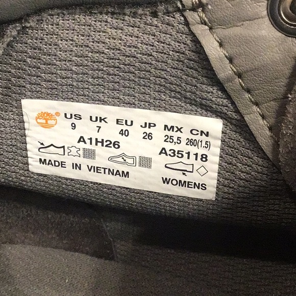 Gray leather Timberland boots, 9/40 - Picture 12 of 16